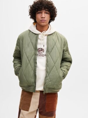 Men's Unique Fashion Style Light Green Rain Proof Hoodie Jacket